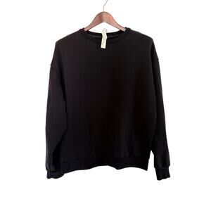 ALO Yoga Chill Crewneck Pullover Sweatshirt Black Size Small